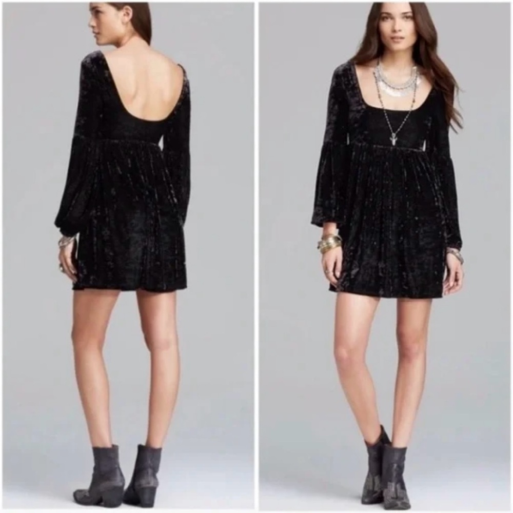 Free people XS Black Velvet dress